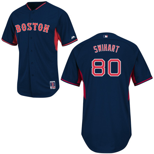 Blake Swihart #80 mlb Jersey-Boston Red Sox Women's Authentic 2014 Road Cool Base BP Navy Baseball Jersey